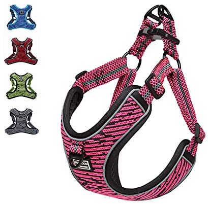 Suredoo Hundegeschirr für Große Mittlere Kleine Hunde Welpen Haustiere, Anti Zug Geschirr No Pull Sicherheitsgeschirr Reflektierend Atmungsaktiv Brustgeschirr Dog Harness Weich Einstellbar (XS, Pink)
