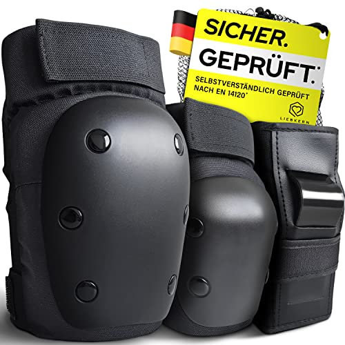 Liebkern Skate Protektoren Set für Erwachsene & Kinder [unisex] - Ideal für Inliner, Skateboard, Scooter - Schoner Inliner Erwachsene Knieschoner Inliner Schoner Erwachsene Schoner Set Erwachsene