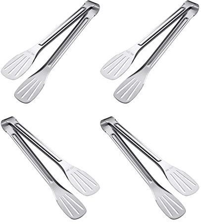 Grillzange,Küchenzange Edelstahl, Zange Küche, Edelstahlzange Kochzange,Servierzange Für Hochzeit Party Bar Büfett Ofen Grill 23cm Silber