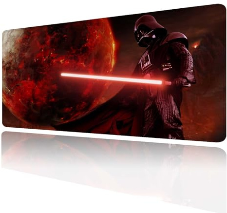 Jasuine Large Gaming Mouse Pad DarthVader Custom Pads, Mousepad with Non-Slip Rubber Base and Stitched Edges Mat, Big Desk for Computer Keyboard, Office Mat Desktop,31.5x15.7 Inch
