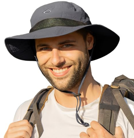 TOP-EX Chapeau de soleil unisexe UPF 50 avec large bord – Imperméable, réglable et respirant pour les aventures en plein air, la randonnée, la pêche et le safari – Léger et pliable