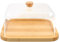 YedZen Wood Cake Stand with Acrylic Lid, 11inch Square Wooden Cake Plate with Clear Cover and Wood Handle, Cake Display Platter with Dome Lid for Snack Tray Kitchen Party BBQ Picnic Wedding Birthday