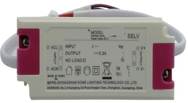 NIKOIDIC Effektdrivrutin för LED-transformator för konstant ström spotlights 12W7W20W30w med viktrör(DL-7W300-L)
