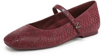 Vionic Frauen-Alameda Mary Jane Flat | Kirschjubiläumsschlange prägt | Verstellbarer Haken- und Schlauferiemen | VIO Motion Fußgewölbestütze | Gepolsterte Alltagsplatte | UK 6