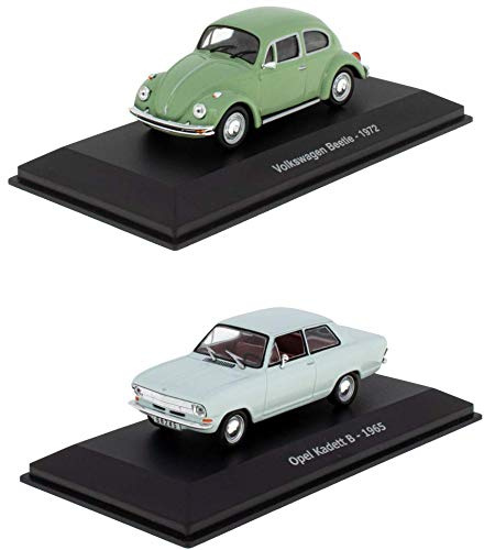 OPO 10 - Set di 2 Auto in Miniatura 1/43 compatibili con Opel Kadett B + Volkswagen Beetle - LCC5