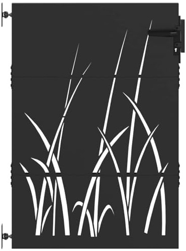 vidaXL Porte de Jardin Noir 85 x 150 cm Acier Peint par Poudre, Entrée Jardin et Terrasse, Portail Métallique Rectangulaire, Séparateur Pratique, Sécurité Extérieure Élégante