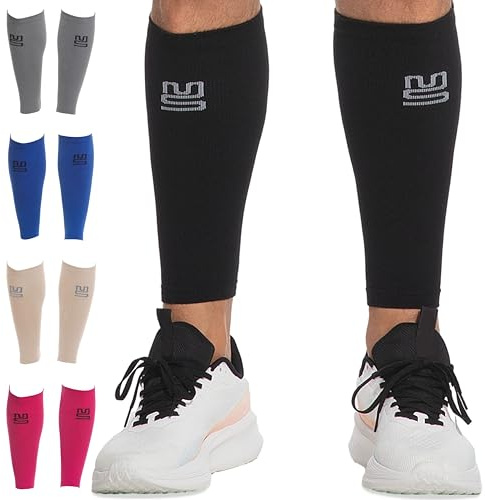 Modetro Sports Calf Compression Sleeves - Leg Sleeves for Men and Women - Shin Splint Relief Support Brace Running Flights