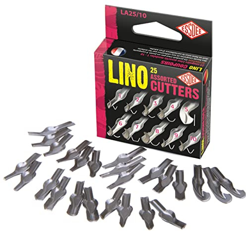 Essdee Lino Cutter Set - Sortiertes Cutter Set 2, Metall, Schwarz, 2 x 7, 5 x 9 cm