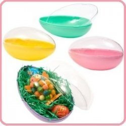 ONE Large 6 Plastic Panoramic Sugar Easter Egg Mold, Assorted Colors, Clear Top
