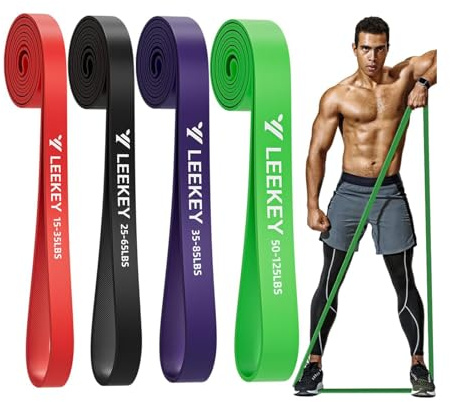 LEEKEY Resistance Bands for Working Out, Exercise Bands with Door Anchor,Pull Up Assistance Bands for Men and Women- Strength Bands for Fitness Training, Physical Therapy,Home Workouts