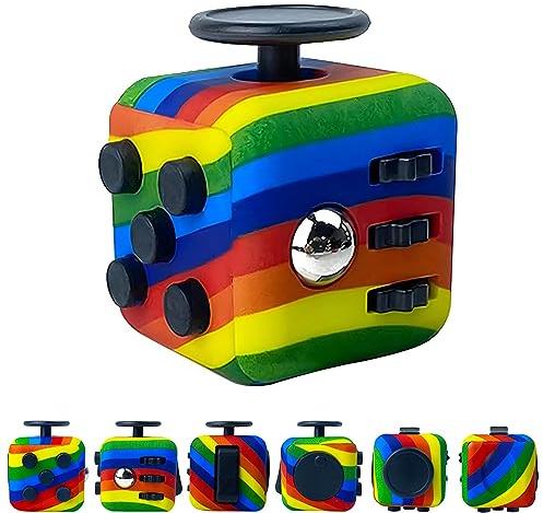 ZCOINS Cubo de juguetes antiestrés de 6 lados para aliviar la ansiedad y el estrés de adultos, juguete sensorial para dedos para oficina, aula, regalo para adultos y niños a partir de 14 años