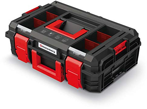 Caja de herramientas profesional con capacidad de carga hasta 50 kg, con compartimentos y separadores modulares X-Block 546 x 380 x 194 mm