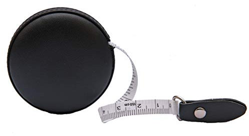 Maßband Körper Leder Versenkbares, Kleines Nähbandmaß für Schneider und Designer 1Pcs 60 Inch / 1,5 Meter Breites (Schwarz)