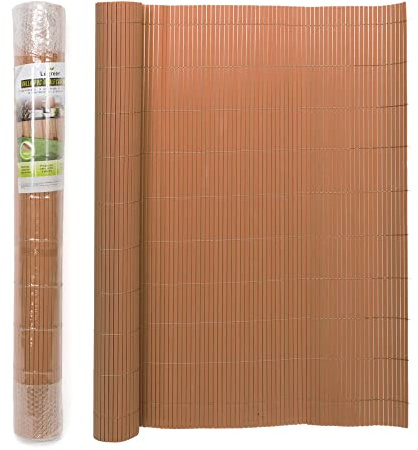 The Secret Home – Cañizo PVC de Doble Cara - Densidad 1000 g/m2 - Largo. 3 m x Alto. 1,5 m – Color Marrón - Valla de Ocultación Resistente - Protección Visual Privacidad para Jardín, Balcón o Terraza