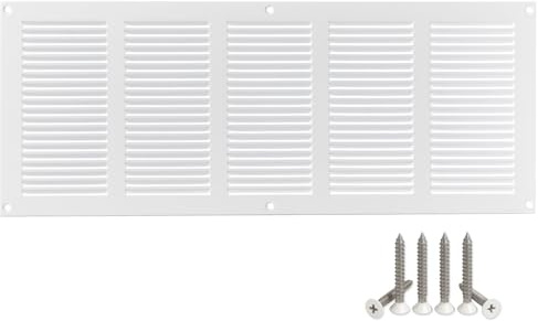 500x200mm Griglie D'Aerazione/Ventilazione in Metallo - Bianca Griglia D'aria con Rete Anti Insetti