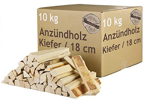 Bois d'allumage Bois d'allumage Pin 10 kg Bois d'allumage Bois de Chauffage Bois d'allumage Bois d'allumage Bois d'allumage Pin séché au Four Gril Flameup