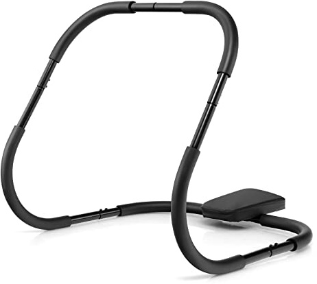 GYMAX Ab Cruncher, Abdominal Trainer Sit up Assistant Roller with Padded Headrest, Fitness Exercise Training Machine for Core Muscle, Home Gym Portable Ab Mat Trainer (Black)