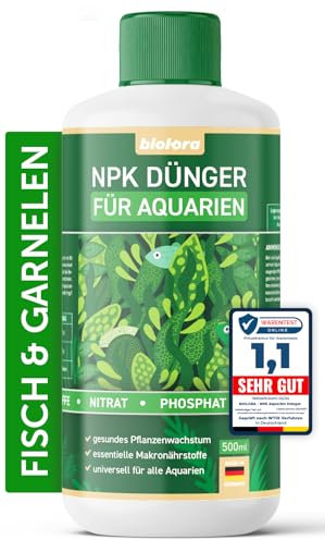 BIOLORA® Aquarium-Dünger 500ml flüssig für Süß- und Salzwasser - NPK Wasserpflanzen fisch- und garnelenfreundlich - Aquarien Pflanzendünger, Pflanzen Aquariendünger