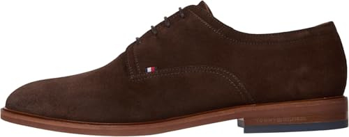Tommy Hilfiger Uomo Scarpa Derby Thunit in Pelle Scamosciata, Marrone (Legacy Brown), 40 EU