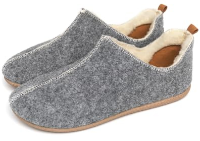 SnugToes Recycled Polyester Felt Slippers for Women, Grey, Size 6 UK