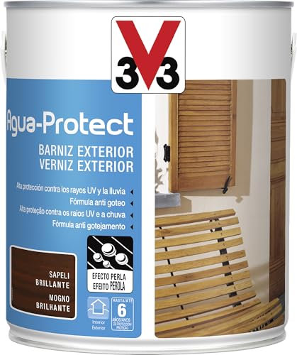 V33 Barniz Exterior Agua Protect Brillante Sapeli 2,5l