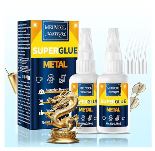 Metallkleber 100g – Metallkleber Extra Stark & Wasserfest – Hitzebeständiger Flüssigmetall Kleber für Aluminium & Edelstahl – Sekundenkleber Kleber für Metall auf Metall, Holz, Kunststoff & Gummi