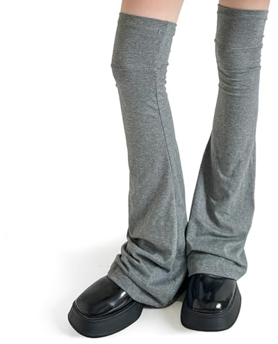 Scaldamuscoli da donna Y2K Kawaii Punk Style Flared Design sottile e confortevole, alla moda ed elastico, ottimo regalo per le donne in autunno e in inverno, grigio., Taglia unica