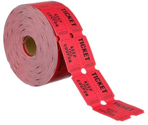 UKCOCO Billets Numérotés Rouges pour Événements et Jeux Rouleau de Tickets Utiles pour Loterie Fête et Billetterie
