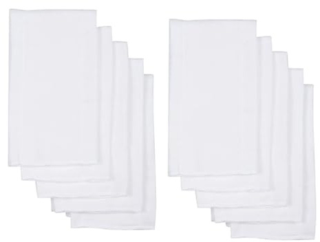 SUPVOX Insertos de Pañal Reutilizables de Algodón Blanco 10 Piezas, Paños Absorbentes y Plegables para Bebés, Ideales para Viajes y Salidas