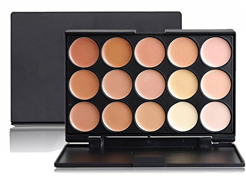 FantasyDay Professionale 15 Colori Coprenza Elevata a Lunga Tenuta Correttore Crema Concealer Palette Contouring Viso Correttori Fondotinta Camouflage Makeup Gift Set per Hide Occhiaie e Imperfezioni