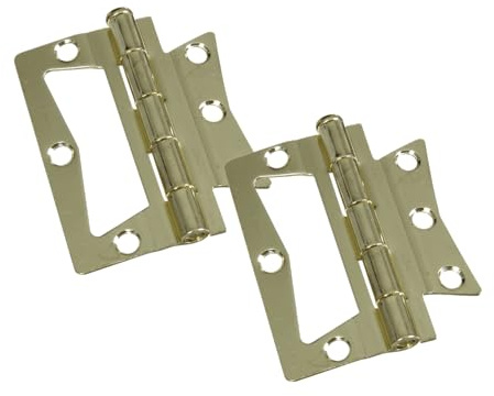 National Hardware N244-780 V535 Surface-Mounted Hinges in Brass, 2 pack