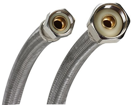 Fluidmaster B1F30 Faucet Connector, Braided Stainless Steel - 3/8 Female Compression Thread x 1/2 F.I.P. Thread, 30-Inch Length