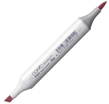 COPIC Skissmarkör typ RV – 63, begonia, professionell penselmarkör, med en superpenselspets och en medelbrun spets