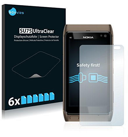 Savvies 6 Pack Screen Protector compatible with Nokia n8 Protection Film Clear