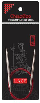 ChiaoGoo RED Lace Circular Knitting Needle 40 cm 3.50 mm Stainless Steel