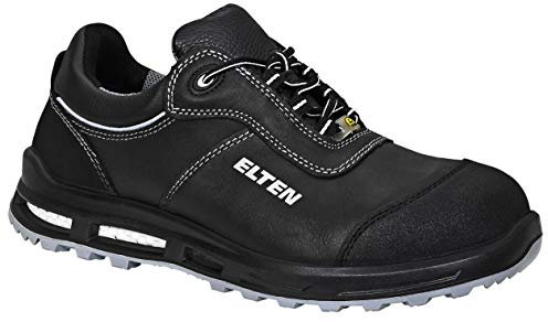 ELTEN Sicherheitsschuhe Reaction XXT Low ESD S3S, Damen und Herren, Leder, Kunststoffkappe (Leichter als Stahlkappe), leicht, robust 46, Schwarz-Grau