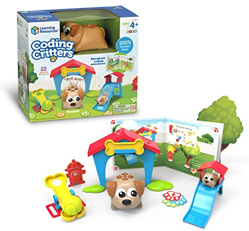 Learning Resources LER3080 Critters: Ranger & Zip, Along with Your New Playful Story Book Adventure, Endless Coding Challenges with Interactive Playset, Feed, Pet and Make Friends