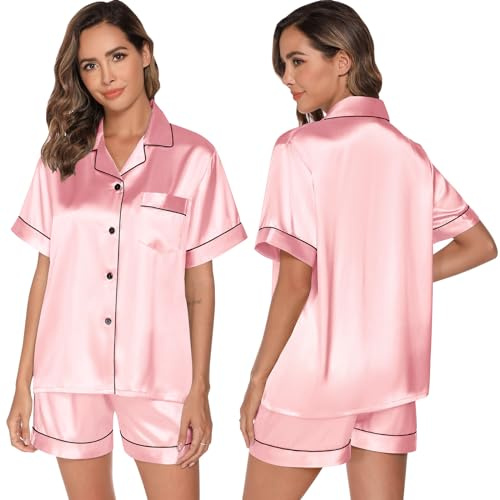 GAESHOW dam Sleeve Satin Silk Pajamas bor hemma