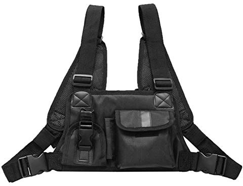 Radio bröstsele pack, paket framväska, hållare, väst, rigg, bröstficka, väskor, för tvåvägsradio walkie-talkie, justerbar walkie-talkie, justerbar bröstsele, bärväska, tillbehör