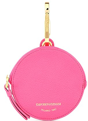 Emporio Armani Charm MyEA rond avec fermeture éclair, porte-clés/porte-monnaie Fuchsia - 11 cm