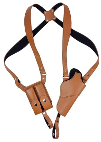 Fondina Ascellare per Pistola Halloween,Fondine per Pistole Spalla in Pelle Holster Pistola Verticale Regolabile con Doppia Custodia per Caricatore per 1911 92 96 48 45 43 19 Z92 e Altre Pistole
