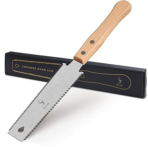 Japanese Hand Saw Woodworking Tools, SS SHOVAN Double Edged 11/17 TPI Flush Cut Saw, Wooden Handle Pull Saw Small Handsaw for Fine Cutting Wood