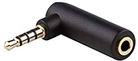 conecto 3,5mm Klinkenadapter 90°, vergoldete 3,5mm 4Pin Klinkenstecker auf 4Pin Klinkenbuchse, schwarz
