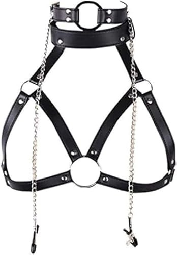 Dstymkler Ensemble de harnais de soutien-gorge noir pour femmes, réglable