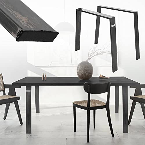 ML-Design Set di 2 Gambe per Tavolo Loft 90 x 72 cm in Acciaio Industriale Vintage Profilo 8 x 2 cm Telaio per Tavolo da Pranzo/Scrivania Fai da Te Mobili Struttura Base Piedi Design Industriale