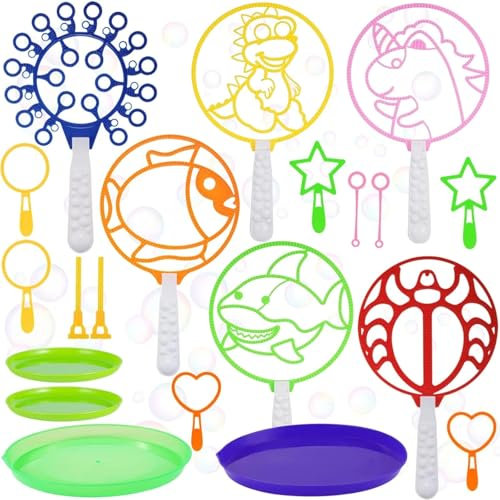 Seifenblasen Seifenblasenstäbe Set, Itoyx 20 teiliges Sortiment Seifenblasenspielzeug mit Tiermuster, lustige große Riesen-Seifenblasenstäbe für Kinder, Sommer, Outdoor, Spielzeit, Aktivität
