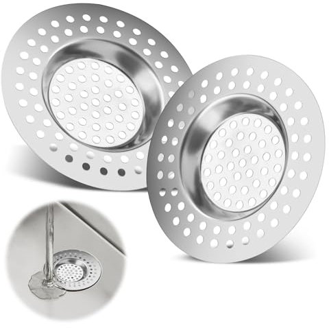 2 Pcs Filtro Lavello Cucina,Filtro Lavandino cucina,Filtro doccia capelli,Filtro scarico doccia,Tappo lavandino cucina, Filtro da Scarico per Lavandino Doccia e Scarico o Lavelli da Cucina
