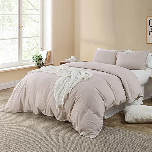 Soifox Sängkläder 180 x 200 cm Beige Mikrofiber Stryk- och krypfri Påslakan 180 x 200 cm Set med 80 x 80 cm Kuddeindrag Set av 2 Sängkläder med Dragkedja