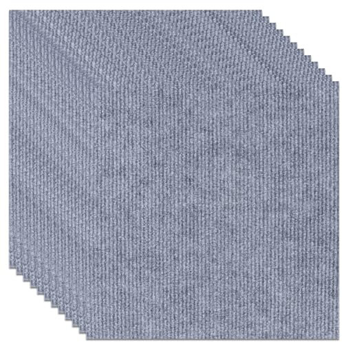 YAYODS 50Pcs Self-Adhesive Light Grey Carpet Tiles, 30 x 30cm Anti-Slip Durable Square Flooring, Easy Peel and Stick Carpet for Office, Living Room, Bedroom