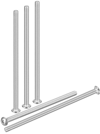 DTGN M5-0,8 x 120 mm linshuvudskruvar med insexkant – 5-pack – bra för vägcykel, mountainbike, bil, motorcykel – 304 vitlackerad rostfritt stål – sexkantiga drivfästen